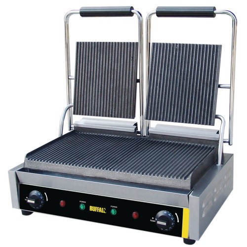 Buffalo Bistro Contact Grill Double Ribbed